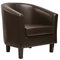 Mcc@Home Faux Leather Tub Chair Armchair club Chair for Dining Living Room & Cafe [Black* Brown* Cream* Red*] (brown)