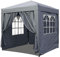 QUICK STAR Pop-Up-Pavillon 2 x 2 m Smoky Grau mit 4 Easy-Klett Seitenteilen