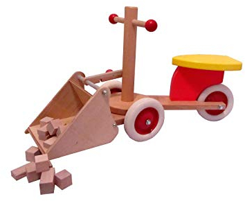 2gether Holz Rutscher Radlader mit großer Schaufel aus Holz