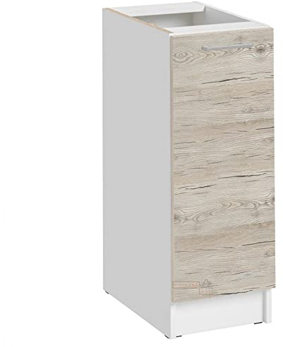 Cuisineandcie - Meuble bas de cuisine Eco Noyer Blanchi 1 porte L 30 cm