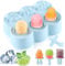 Eisform Kinder, 6 Kleine Eisförmchen, Eisformen Silikon, Eis am Stiel Formen, Wiederverwendbar Popsicle Formen, Blau Mini Eisform