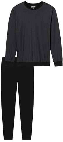 Uncover by Schiesser Herren Schlafanzug lang, schwarz, 50