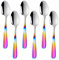 BISDARUN 8 teiliges Kaffeelöffel Set Edelstahl Gradienten Regenbogen Teelöffel Mokkalöffel Dessertlöffel