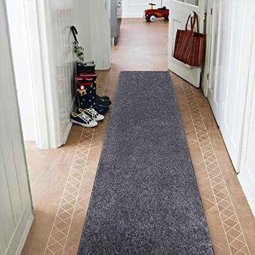 rugsx Läufer Santa FE glatt, einfarbig, grau 50x130 cm