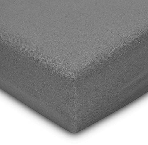 Flowen Spannbettlaken 120x200 cm Mikrofaser Spannbetttuch Hellgrau für Bett Atmungsaktive Hypoallergene Bettlaken Anti-Milbe Leicht Weich und Knitterfrei mit 30 cm Tiefe Tasche Maschinenwaschbares