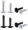 120pcs Self Tapping Metal M4.2 Stainless Steel Self Drilling Screws - Cross Drive Round Head Fastening Screws with Plastic Box for Metal, Plastic, Wood, Concrete - Black Silver Size 1/2 3/4