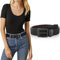 WELROG Reversibel Ledergürtel Damen - Leder Gürtel Damen Schwarz und Gold Schnalle Belt for Women