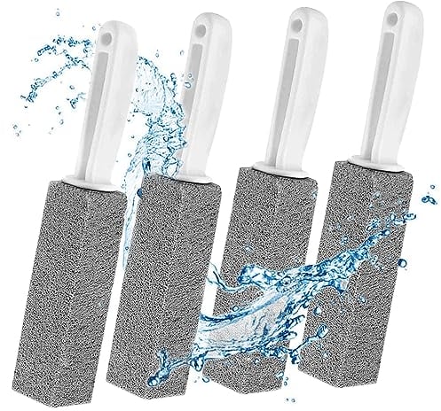 Gmili 4 Stück Bimsstein Toilettenreiniger mit Griff - WC Reiniger, Urinsteinentferner extra stark Kalkentferner für Bad, Toilette, Waschbecken, Küche, Grill, Rost, Fliesen, Pool