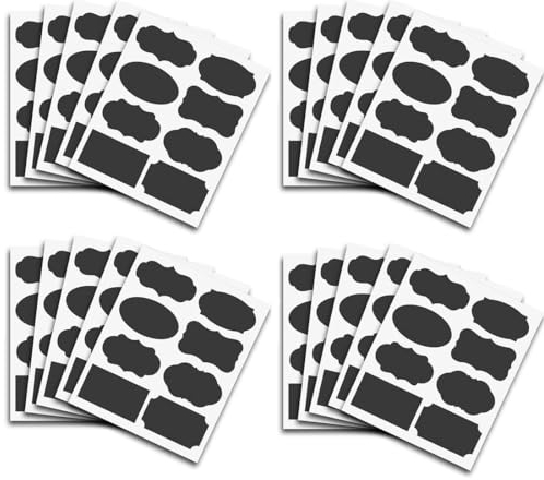 ZKGYUS 160pcs Tafel Aufkleber, Wasserdichte Etiketten Selbstklebend Mit Löschbar Kreidemarker, Beschriften Aufkleber Für Gläser, Etiketten Zum Beschriften, Für Küche Gewürzgläser, Marmeladen Usw