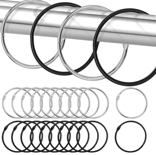 20 Pezzi Anelli per Tende da Aprire, Anelli per Tende della Doccia, Anello 50 mm Circolare, CircolareTenda Doccia Anello, Ganci per Tende da Sole Esterno, Per Tendaggi, Bagno, Casa