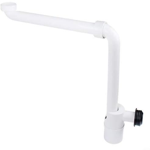 WIIYENA Waschbecken-Abflussrohr, 3,8 cm Gewinde-Schnittstelle, Badezimmer-Waschbecken, Sanitär-Teile, verstellbarer Waschbecken-Siphon, geruchsdicht, Waschbecken-Abflussfalle (weiß)