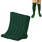 Yusons Calcetines Altos Canalé Colegiala para Niñas, Calcetines Largos de 78% Algodón Color Liso para Uniforme Deporte y Uso Diario, 3 Pares (FR/ES, Números, 27, 31, Verde)