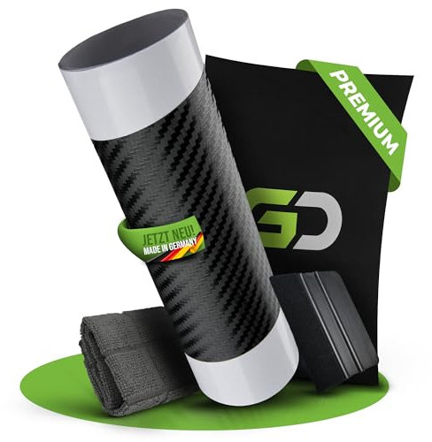 GD-Shield Auto Ladekantenschutz passend für VW Golf 7 2012-2019 VII Lackschutzfolie-Set, Rakel & Microfasertuch Stoßstangenschutz, Kratzschutz, Schutzfolie, Lackschutz, Carbon Optik