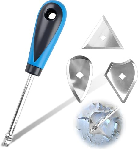 8-Inch Paint Removal Tool Kit with Replaceable Blades(Triangle + Combination + Heart),Multi-Shape Shave Hook Set for Woodwork Surface Prep,Coating Remover Tools and Putty for Efficient Paint