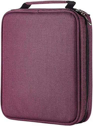 WINSHEA 120 Slots Federmappe Super große Kapazität Mehrlagige Studenten Stationäre Fall Farbige Bleistifte Halter Case Federtasche Federmäppchen (Rot)