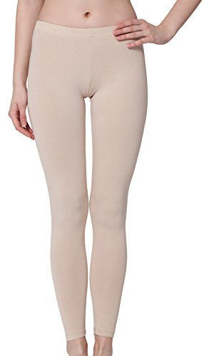 Celodoro Damen Leggings, stretchige Jersey Hose aus Baumwolle - Beige XXL