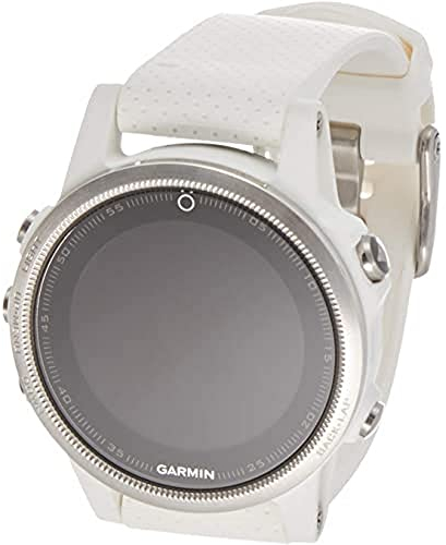 Garmin Fenix 5S - Reloj multideporte, con GPS y medidor de frecuencia cardiaca, lente de cristal y bisel de acero inoxidable, 42 mm, Blanco/Gris