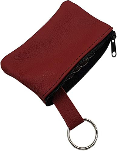 Echt Leder Schlüsseltasche 1 Fach MJ-Design-Germany Made in EU in Schwarz oder Rot (Rot)