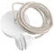 Hoopzi - Suspension Luminaire 1 Ampoule - 2,5m - Câble en Lin - Lustre pour Salon, Cuisine, Chambre - Modèle Hang 1 Lin Naturel Pavillon Blanc
