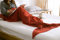 Naturer Meerjungfrauendecke Mermaid Schwanz Blanket Meerjungfrau Häkeln Decke Sofa Schlafdecke Strick Mermaid Schwanz Schlafsack für Erwachsene oder Kinder Size 70 * 140, Rot