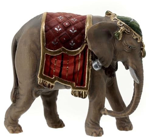 Holyart Holz-Krippen aus dem Grödnertal: Elefant Grödnertal Holz für Krippe Rainell 9cm