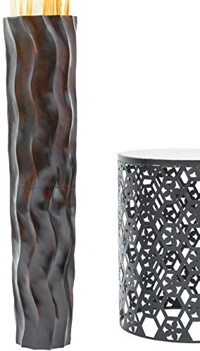 Leewadee Große Deko Bodenvase Für Dekozweige, Hohe Standvase Für Pampasgras, Design Holzvase, 85 cm, Braun