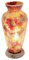 Britalia Red Crackle Mosaic Glass Vintage Vase Table Lamp 38cm | Chrome Base | 1 x ES E27 Bulb Required (Not Included) | Study - Bedroom - Lounge | Desk Light