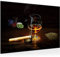 Runa Art Bild Alkohol Poker Modern Wandbilder Wohnzimmer 1 Teilig - Made In Germany - Zigarre Whisky Braun Flur 502215a