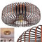 HOFSTEIN Deckenleuchte Wemude, runde Deckenlampe aus Metall, Lampe Wohnzimmer, Schlafzimmer, 1-flammig, E27-Fassung, Schwarz Kupfer, 40 cm, Vintage, Modern, Retro, Lichteffekt durch Gitter-Optik