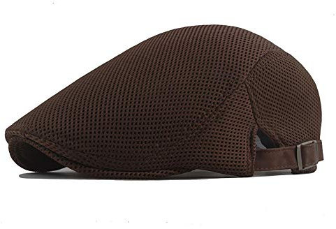 Herren Kappe Hut Beret Golf Cap Frauen Männer Verstellbare Baumwolle Running Sweatband Hut Outdoor Unisex Wandern Hollow Mesh Retro British Style Sonnencreme-Braun