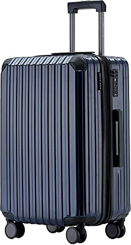 Münicase M816 TSA-Schloss Koffer Reisekoffer Trolley Kofferset Hardschale Boardcase (Dunkelblau, Mittler Koffer)