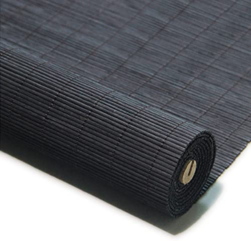 KDDEON Black Sunshade Bamboo Roller Blinds,Protection Privacy Breathable Light Filtering Roll Up Blinds,Wall or Ceiling Decoration,with Lifter,for Restaurants,Tea Houses,Bars (60x180cm/24x71in)