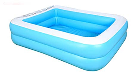 HGYJ Piscina per Rettangolare (Tre Dimensioni), piscinette gonfiabili per Famiglie Blu ispessite,Giardino per Feste estive all'aperto sulla Spiaggia Coperta, Bambini/Adulti,Blue,110 * 88 * 33cm