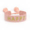 Generisch gewebtes Armband, Freundschaftsarmband, Webarmband, besticktes Armband (HAPPY rosa/gold)