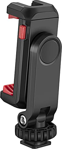 CAMOLO Safe Phone Tripod Mount,with 2 Cold Shoes, 360 Degree Rotatable Smartphone Tripod Adapter 1/4 phone clamp Phone Mount for iphone vlogging,YouTube,Live streaming (ST-07)