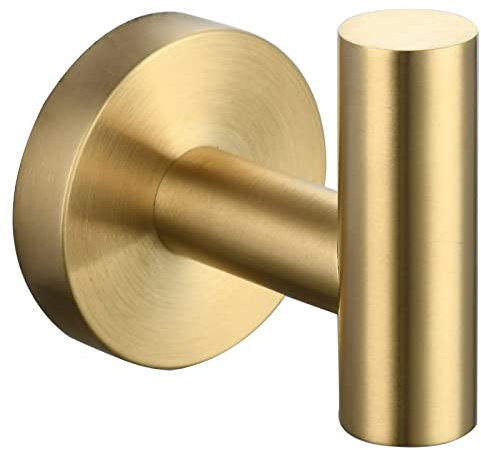 Tecmolog Crochet Serviette a Visser Acier Inoxydablex Porte Manteau Mural Design Or Brossé, SBH234J