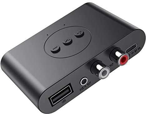 Receptor De Música Bluetooth 5.2, USB Receptor Convertidor Digital Bluetooth Reproductor De Manos Libres Bluetooth con Aux De 3,5 Mm para La Transmisión De Música Estéreo del Automóvil/hogar