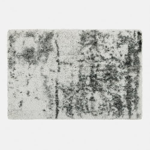 Loberon Badematte Veneur, beige | Kuschelig Weicher Hochfloor, Dezentes Muster im Vintage-Design, Badezimmerteppich, Badvorleger, Bad-Accessoire, Baumwolle