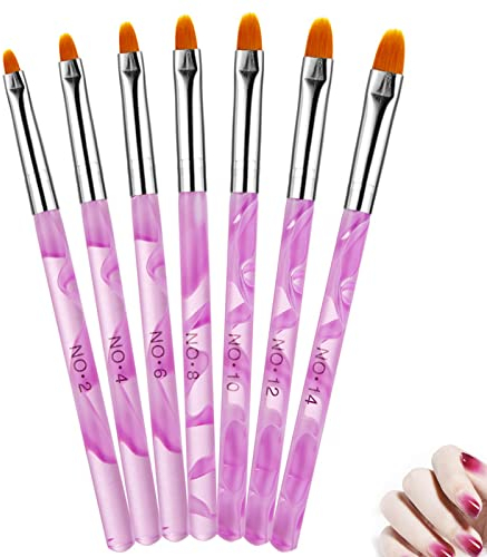 Olakin Nail Art Brushes Set[7 Pcs], Nail Art Painting Pen Brush Set, for Manicure Nail Art Design