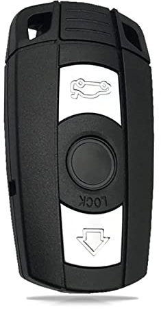 LadyCent 1 Pcs Car Key Fob Case Smart Key Shell, For Bmw 1/5/3/6 Series E90 E87 E92 E89 E60 E91 E70 E71 E72 E82 E88,with Battery Holder