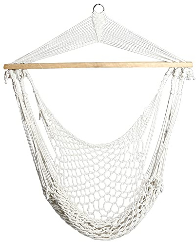 PATIO Brasilianischer Spitzenstuhl 90 x 70 cm Hängematte Hängesessel Hängeschaukel Hängestuhl Ecru