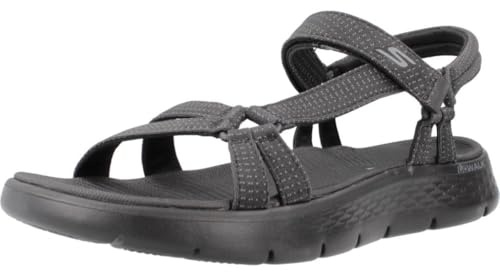 Skechers Go Walk Flex Sublime Damen-Sandalen, Schwarz/Schwarz, 40 EU