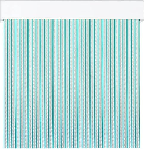 Pertoni Tende Rideaux d'extérieur en plastique PVC et barre en aluminium Vert et transparent 120 x 210 cm