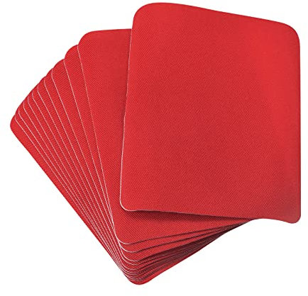 sourcing map Parches Termoadhesivos 12uds para Reparación de Ropa Telas, Parches de Tela para Planchar, Rojo 4,9x3,7 para Decoración Reparación de Agujeros Ropa, Pantalones, Bolsa