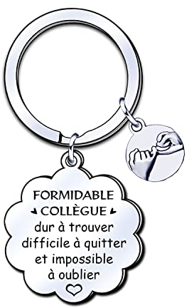 LUODAN Cadeau Collègue Porte-clés,Cadeau Anniversaire Femme Homme,Porte-clés d'amitié,Cadeau de Retraite,Collègue Cadeau Depart Collegue de Travail Porte Clés Personnalisé Idee Cadeau Amie (1)