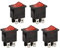 Heschen Lot de 5 mini interrupteurs à bascule rectangulaires pour bateau, RK2-03, DPST, ON-OFF, 2 positions, 4 bornes, lumière rouge, 6 A 250 VAC, pour voiture, bateau, appareils électroménagers