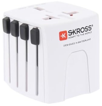 SKROSS 1.102500 Micro MUV | Adaptateur de Voyage Universel 2 pôles - Tension et Puissance 100V - 250W / 250V - 625W. Protection Contre Les Chocs électriques