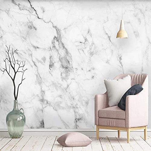 LUKAVA Papier Peint Photo Marbre Blanc Simple Papier Peint Photo Photo Peintures Murales Papier Peint Papier Peint 3D Papier Peint Pâte Salon Le Mur Pour Chambre Murale Frontière - 140 x 70 cm