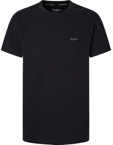 Pepe Jeans Connor Herren T-Shirt, Schwarz (Black), 41-44.5