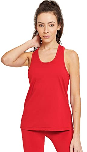 Damen Racerback Weste Trainieren Tanktops Fitness Unterhemd Sportlich Ärmellos Fitnessstudio Yoga-Oberteile Rot M